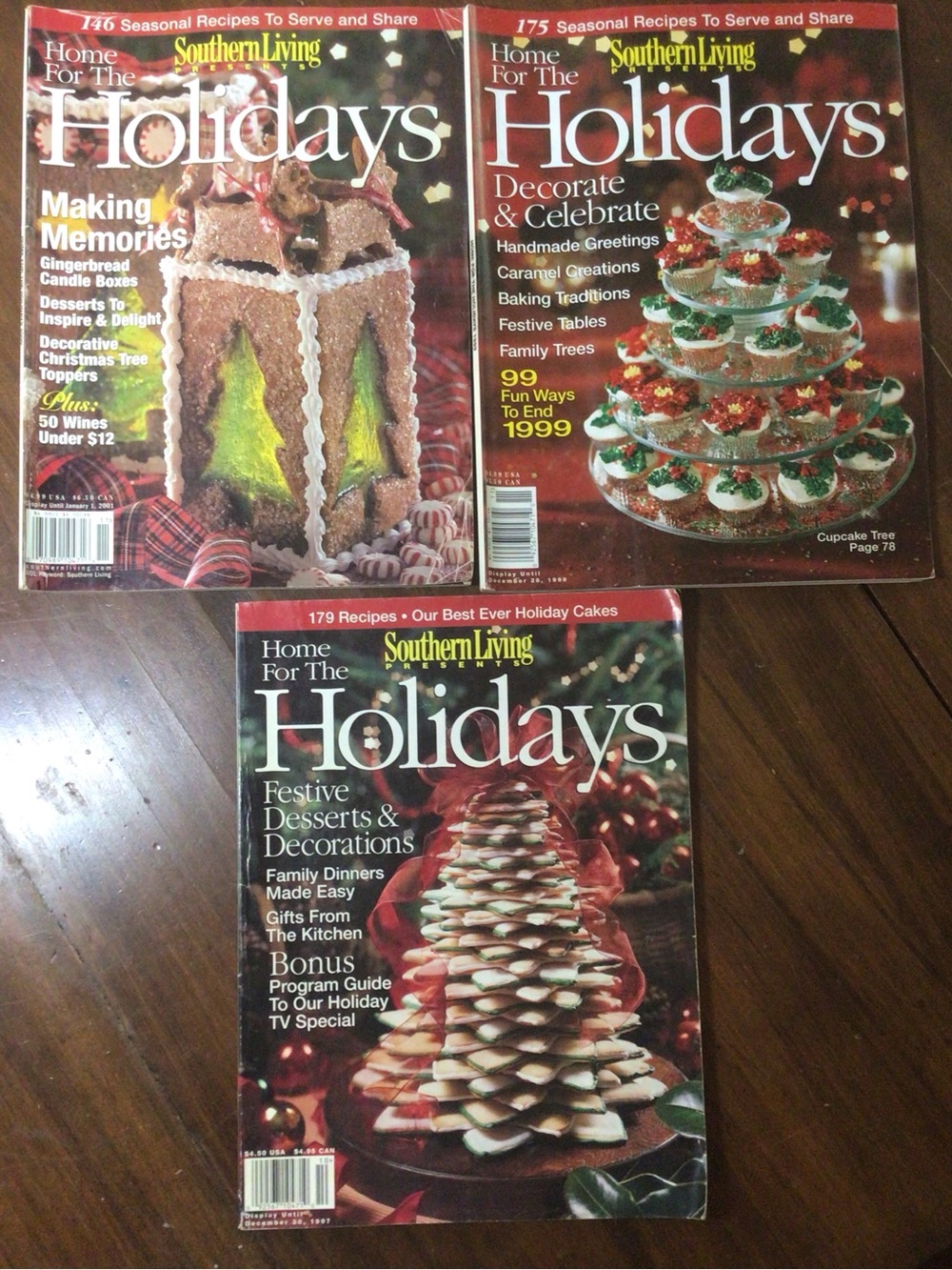 Lot 3 Southern Living Magazine Home for the Holidays 1997, 1999, 2000 **Recipes*